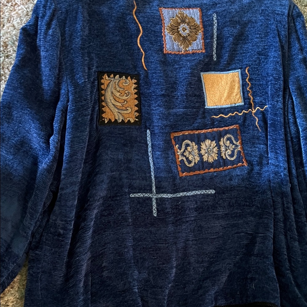 Blue Embroidered Jacket - Picture 5 of 6